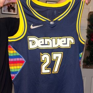 Nike Denver Basketball Jersey - Navy and Multicolor